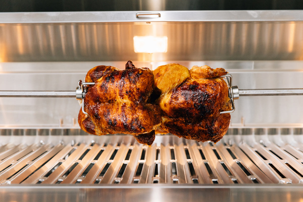 Turn Any Grill into a Rotisserie Grill with a Rotisserie Kit