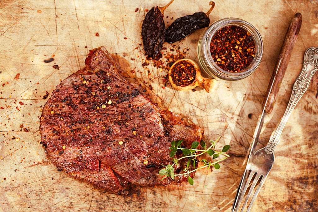 Chipotle-Spiced Rib Eyes with Lime Butter