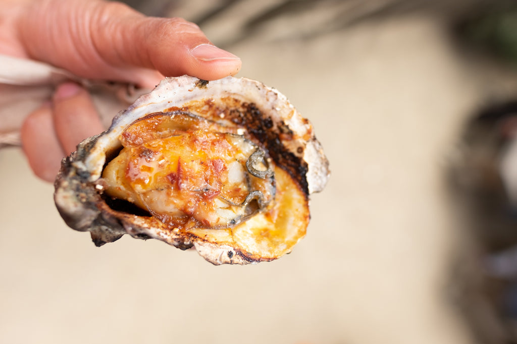 Grilled Oysters with Chorizo Butter