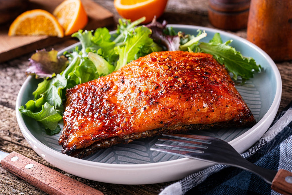 Maple Chipotle Cedar Plank Grilled Salmon