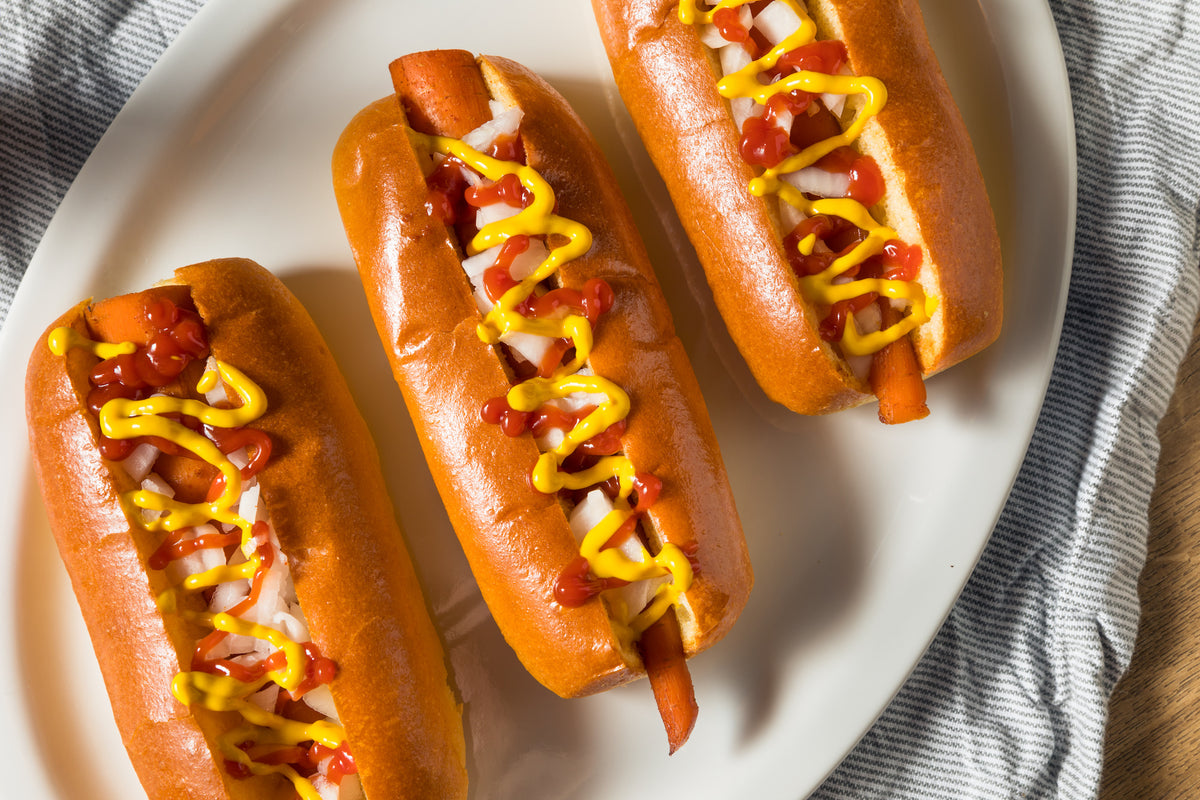 Smoky Barbecue Carrot Hot Dogs with Creamy Chickpea Salad – American ...