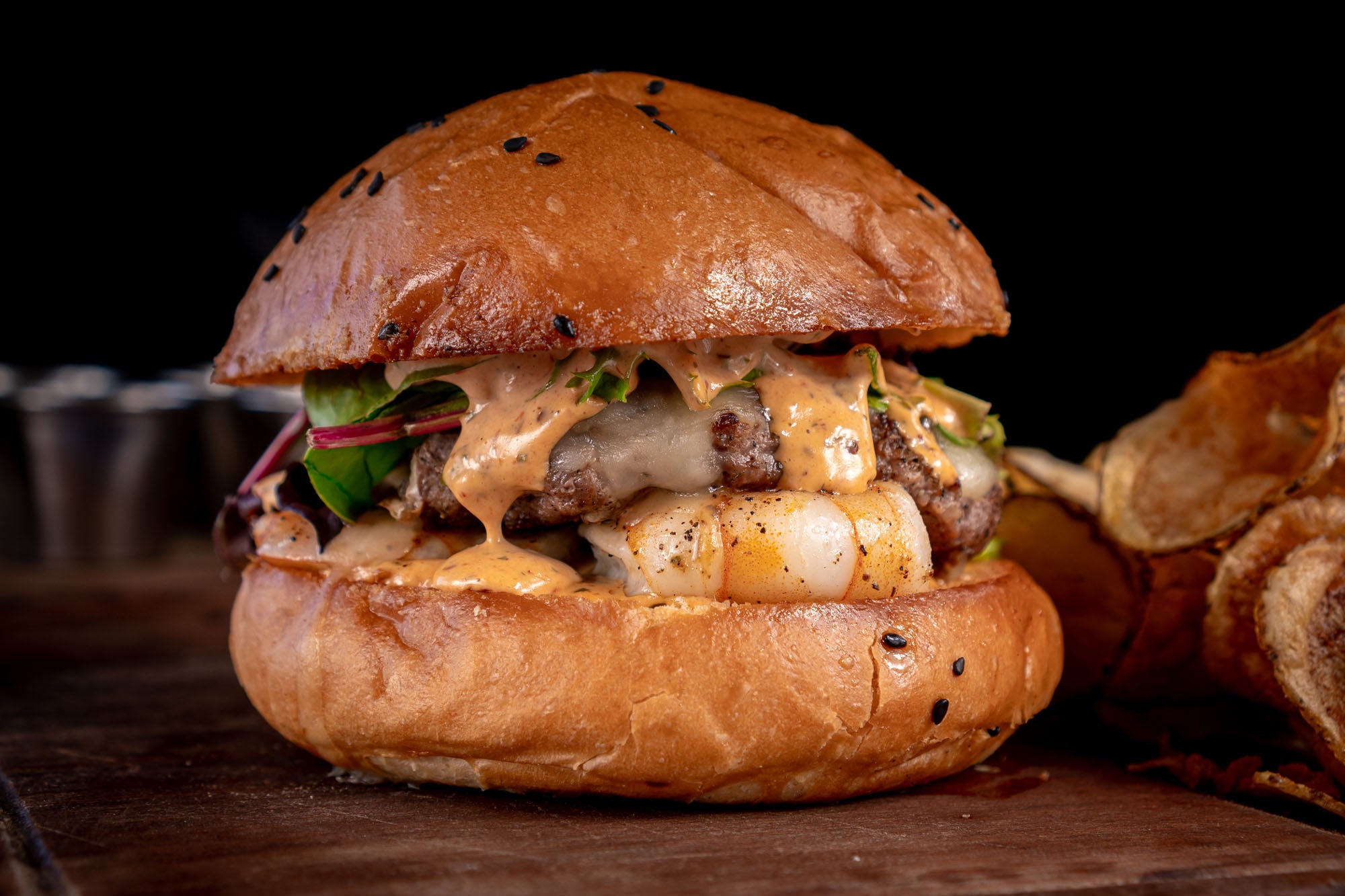 Pork Prawn Lychee Burger - Homemade lychee ketchup